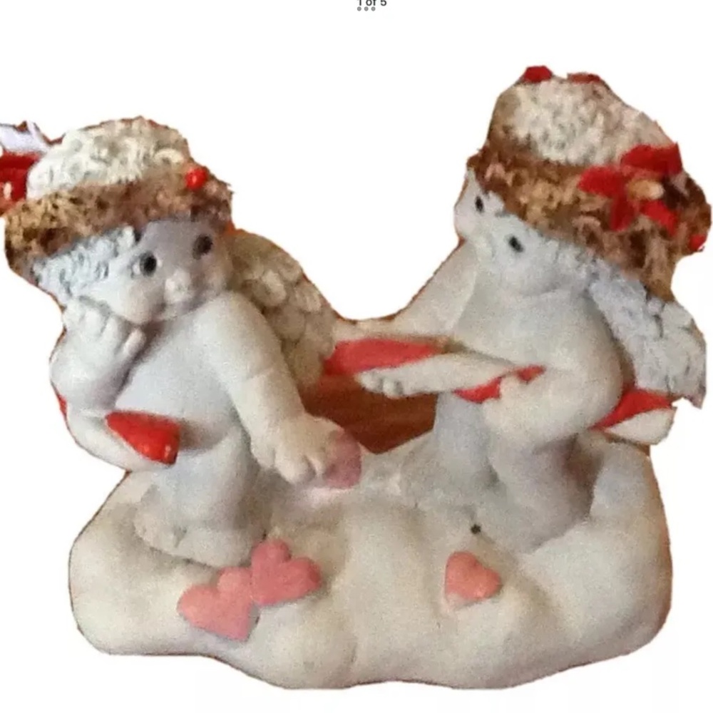 Vintage Dreamsicle Angel  “Hooked On You” Cherubs Candy Cane Christmas Holiday